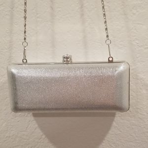 Small Metal Clutches Formal bag Silver Color